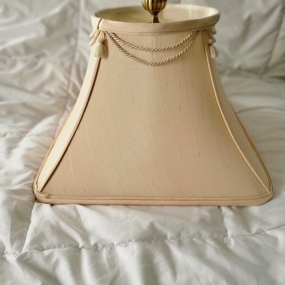 Tasseled Ivory Linen Bell Lampshades - Set of 2 - Picture 6 of 12